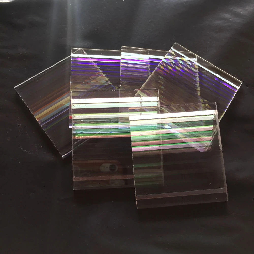 10 PCS Beautiful Damage Rectangle Prism Projector Dichroic Prism for Party Home Decoration Art Necklace DIY Design