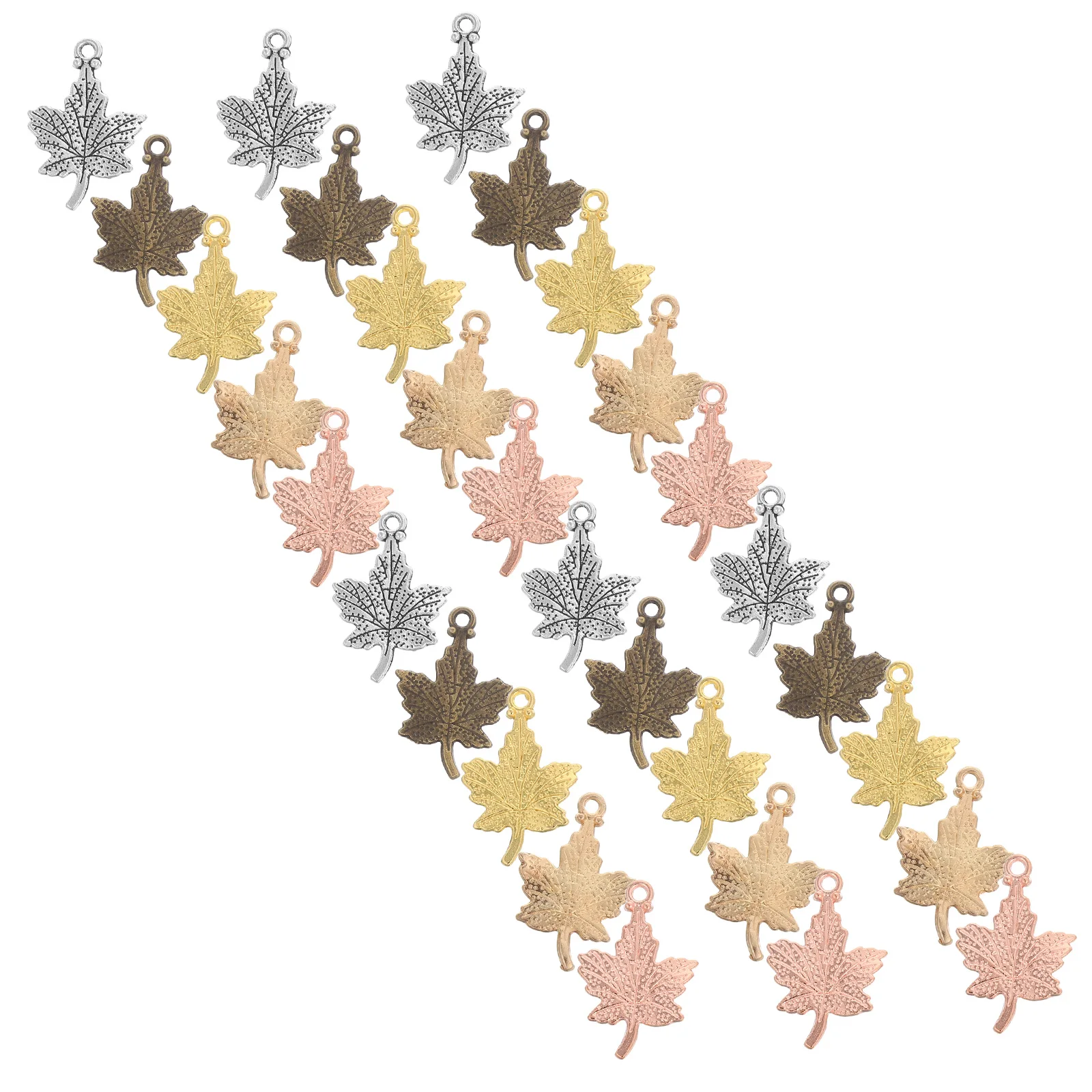 

90Pcs Maple Leaf Pendant DIY Alloy Charm Set Jewelry Making Accessories Necklace Bracelet Keychain Craft Alloy Pendant Charm
