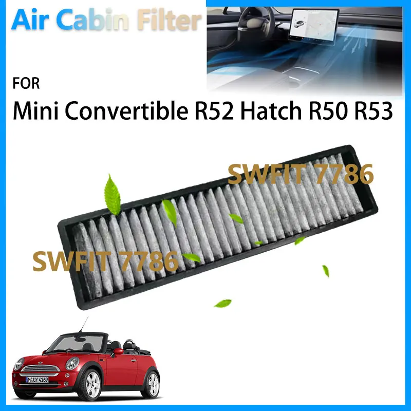 

Автомобиль для Mini Convertible R52 2004-2007 Mini Hatch R50 R53 аксессуары с активированным углем очищающий воздушный салонный фильтр 64311496711
