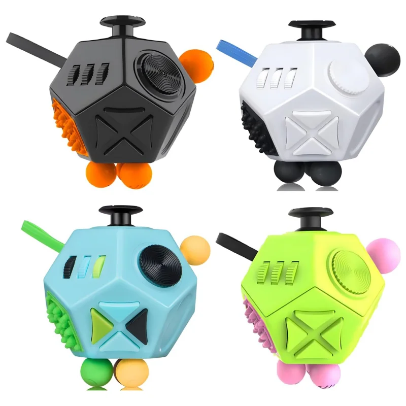 Fidget Dodecagon 12-Side Fidget Toys Cube Relieves Stress and Anxiety Anti Depression Travel Toy, Focus,Boredom for Kids Adults