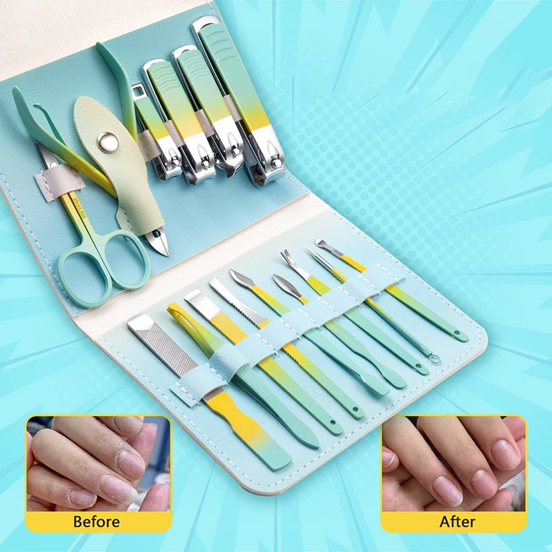 Roestvrijstalen Manicure Set Professionele Nagelknipper Kit Pedicure Tools Nagel Trimmer Set Huishoudelijke Draagbare Nagelknipper Set