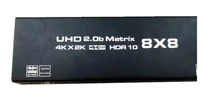 4K Matrix 8x8 8 em 8 Out2.0 Switch Splitter Box com controle remoto 4K 60Hz RS232