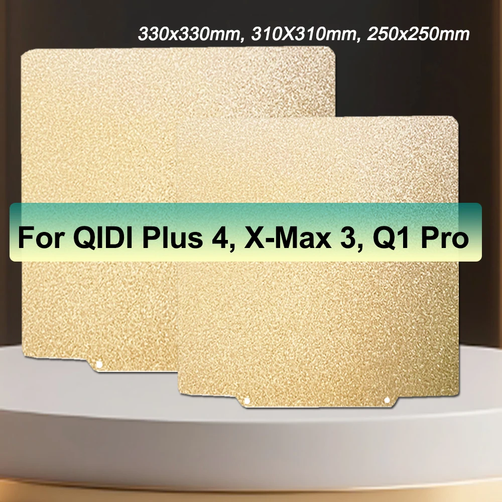 

For QIDI Q1 Pro/X-MAX 3 PEI Sheet 250x250mm 310x310mm 330x330mm Double Sided Bed Textured PEI Sheet for QIDI Plus 4 Build Plate