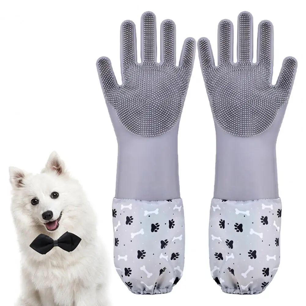 

Grooming Gloves For Cats And Dogs High-Density Teeth Cleaning Gloves, Wet And Dry Pet Brush Soft Silicone Pet Glove