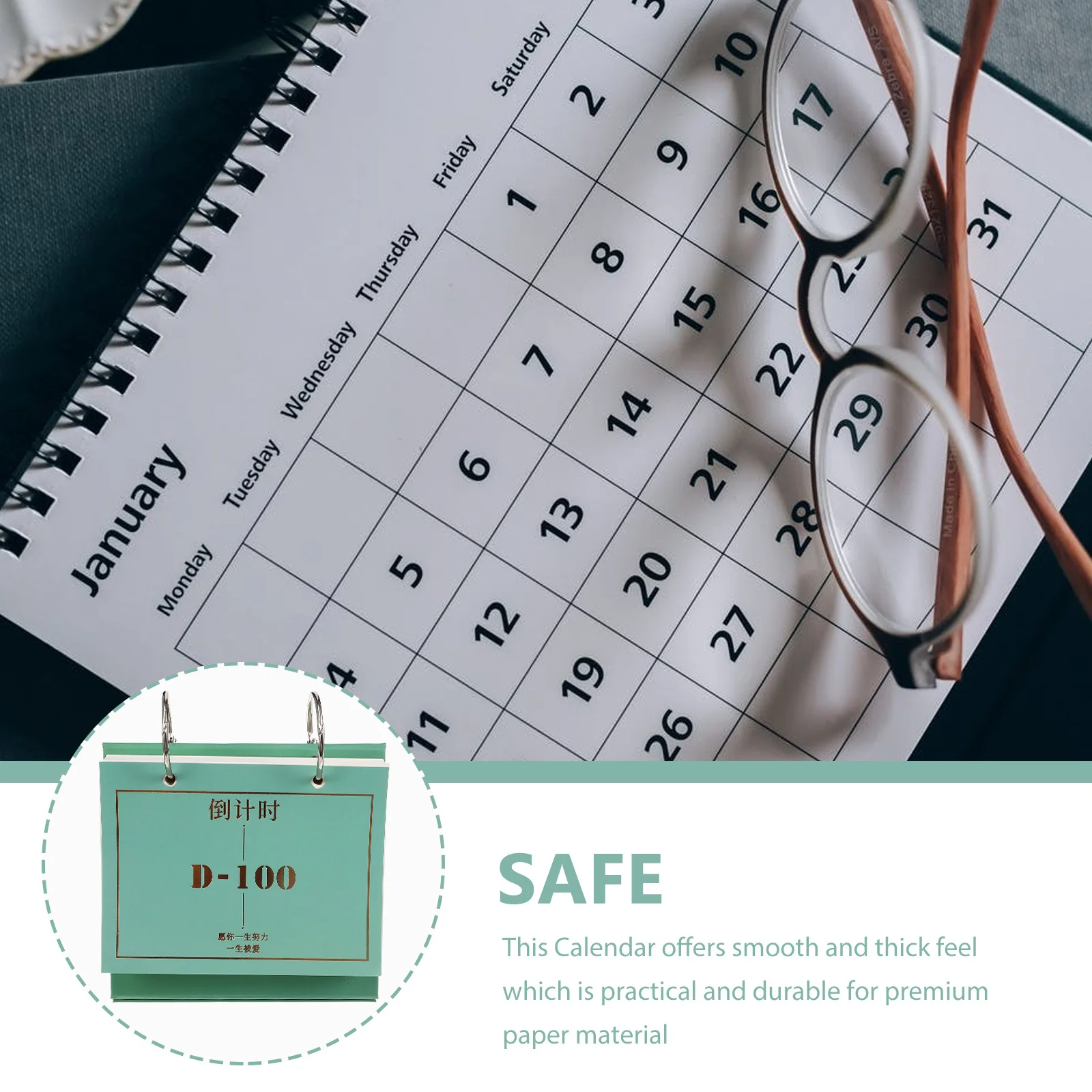 

Thick Binder Calendar 2023 Countdown Days Study Planner Desktop Easel Calendar For Office Home School Use