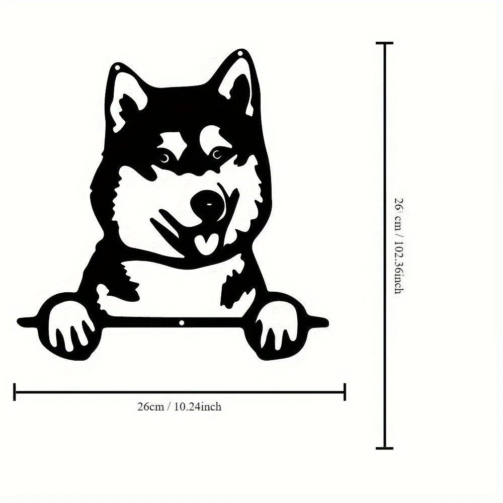 1pc Rustproof Aluminum Husky Wall Art - Metal Decor for Living Room Kitchen Indoor Outdoor