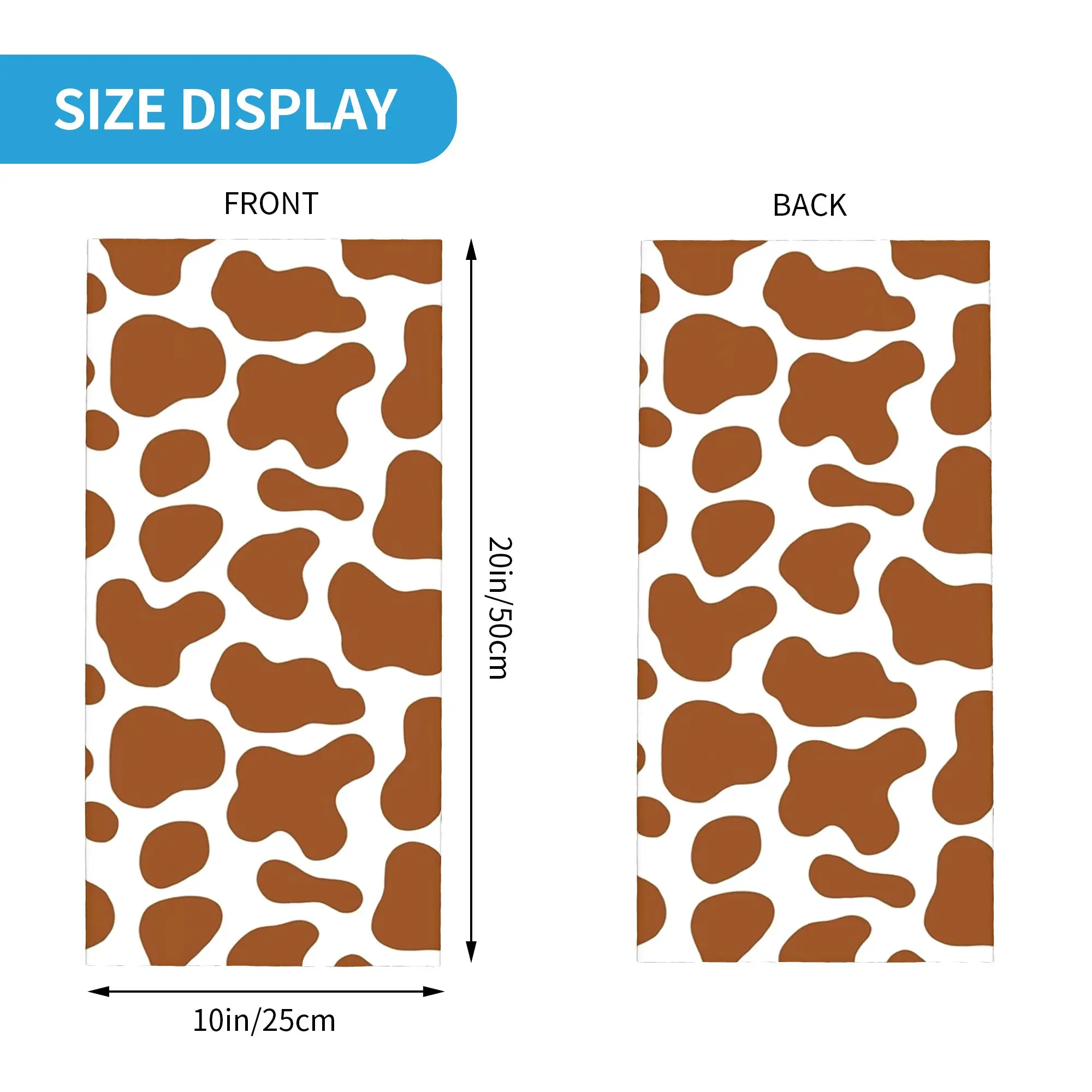 Cow Brown Spots Cute Cow Skin Pattern Bandana Neck Gaiter Printed Magic Scarf Warm Headband Running Unisex Adult Windproof