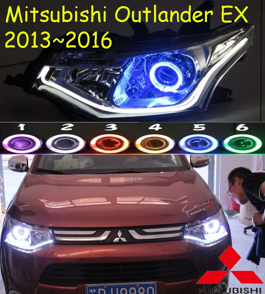 car bumper headlamp for Mitsubishi Outlander headlight 2013~2016y LED DRL car accessories HID xenon outlander fog light