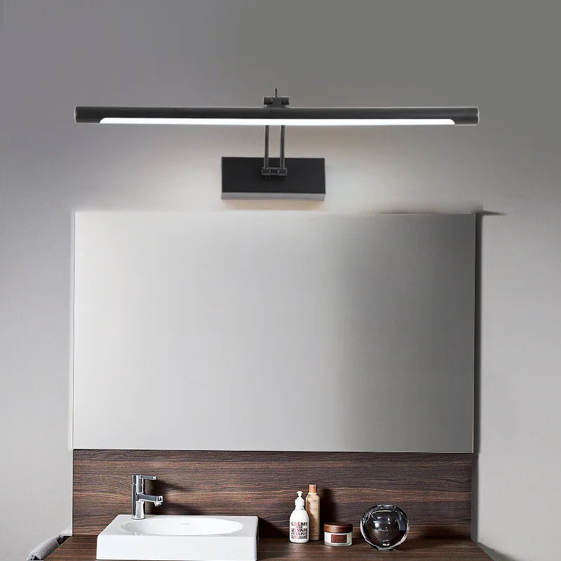 Modern Simple Bathroom Stainless Steel Anti-fog Wall Lamp Makeup Mirror Mirror Cabinet Retractable Folding Fill Light Lamp