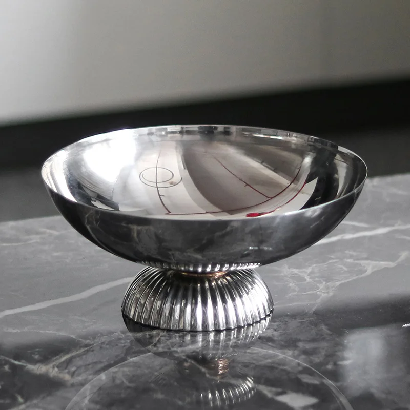 Circular Metal Tray, High Footed Fruit Tray, Dining Table Large Fruit Bowl, Snack Candy Tray, Kitchen Utensils, Home Decor