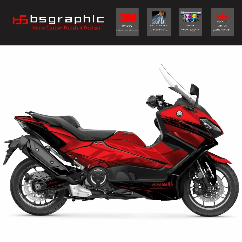 

Motorcycle Body Fairing Protective Sticker Decal Maxiscooter LEGACY Graphic Kit Red for Yamaha Tmax T-max 560 2022-2024 2023