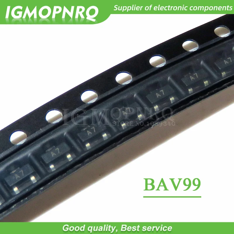 50pcs BAV99 BAV  - General Purpose, , Switching 70V 200mA A7 SOT23-3 new original