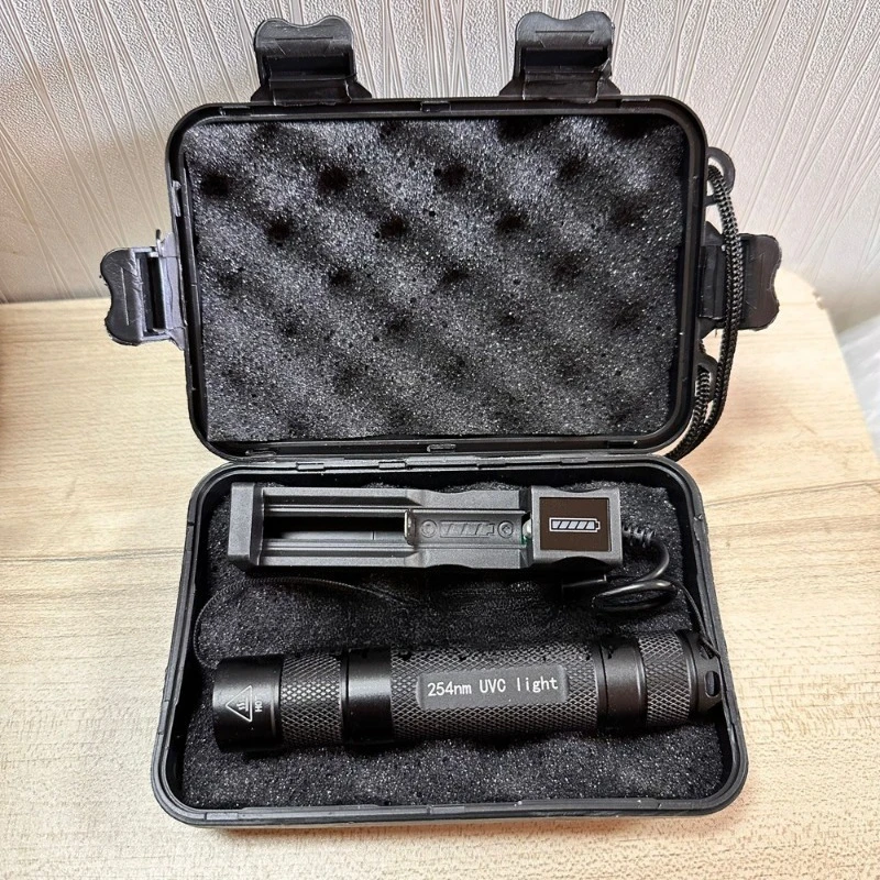 254Nm SW UV flashlight, fluorescent ore sterilization TLC plate fluorescent detection purple flashlight