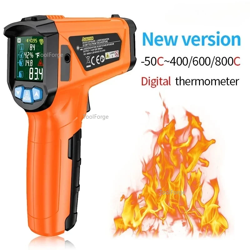 Mestek Digital Infrared Thermometer Pyrometer Color Screen Display 2 degree Accuracy Adjustable emissivity Thermometer IR02C