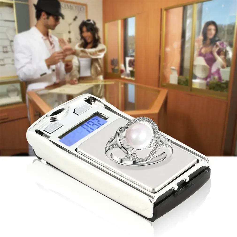 Mini Digital Pocket Scale, Weight Measuring for Jewellery, Gold Tare, Weighing, Kitchen and Pharmacy, 100g/DWT/CT, 100g/200g