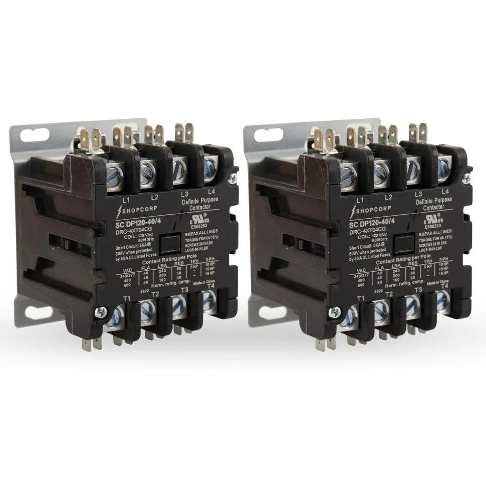 

4 Pole 40 Amp AC Contactor 110/120VAC Coil Definite Purpose Magnetic Contactor for Motor Load, HVAC, Refrigeration and Heat Pump