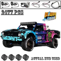 New BAJA TROPHY TRUCK Motor Fit MOC-113606 RC Remote Control Building Blocks Bricks Toys for Boy Kit Children Kid Birthday Gifts