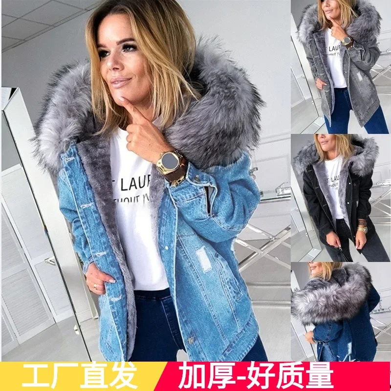 

Женское осенне-зимнее пальто, однотонная куртка с капюшоном и карманами на пуговицах, с длинным рукавом, повседневная модная теплая удобная обычная стандартная куртка