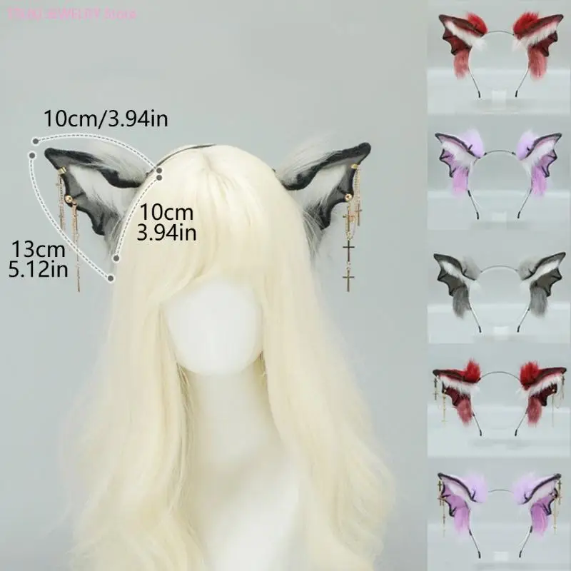 62KE Bloodsucker Bats Hair Hoop مرحة آذان الحيوانات عصابات رأس حلقات شعر بسيطة