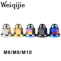 Weiqijie 6pcs Titanium Nut M6x1.0mm M8/M10x1.25mm Dome Nut for Bicycle Motorcycle