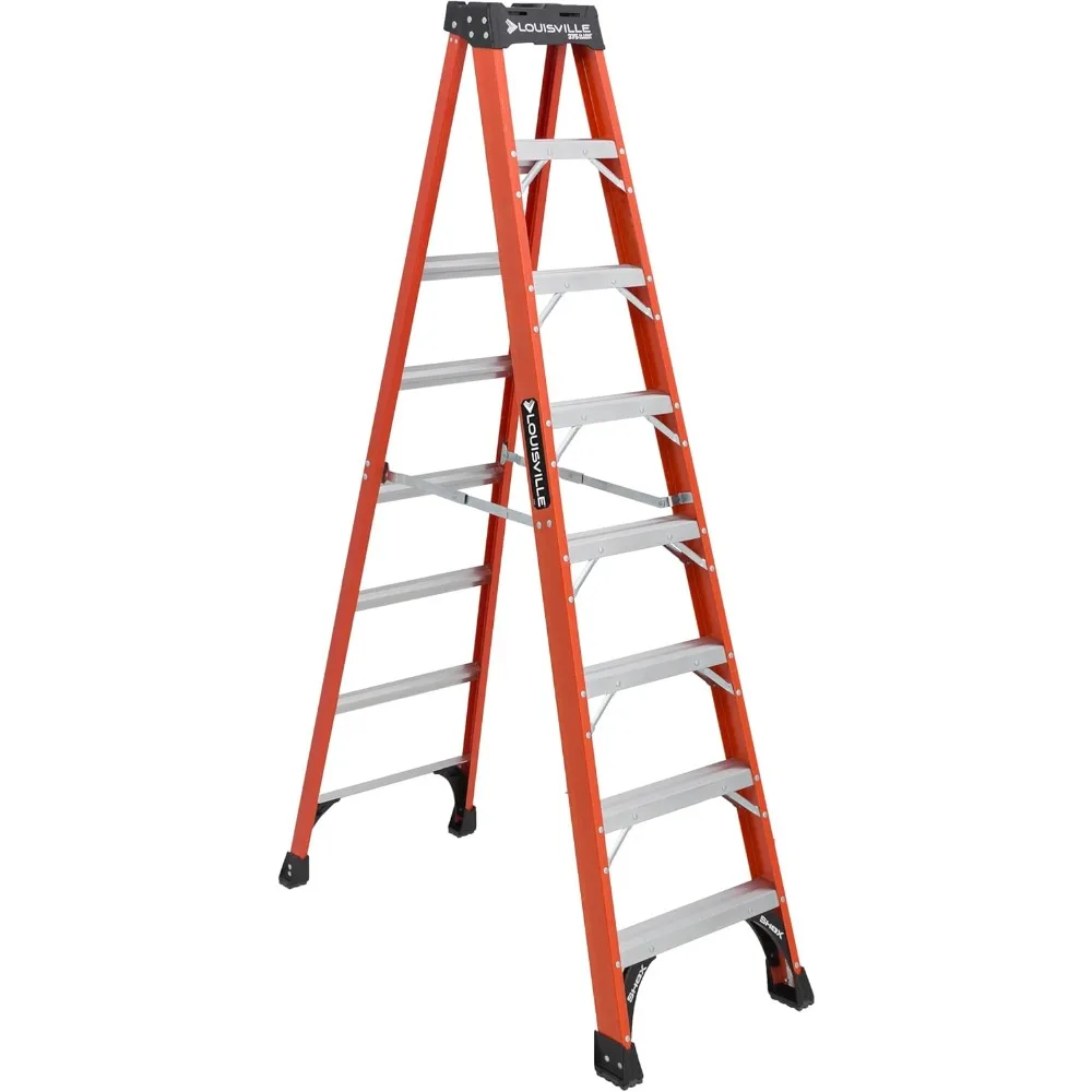 Louisville Ladder 8-Foot Fiberglass Step Ladder, 375-Pound Load Capacity, Type IAA, FS1408HD