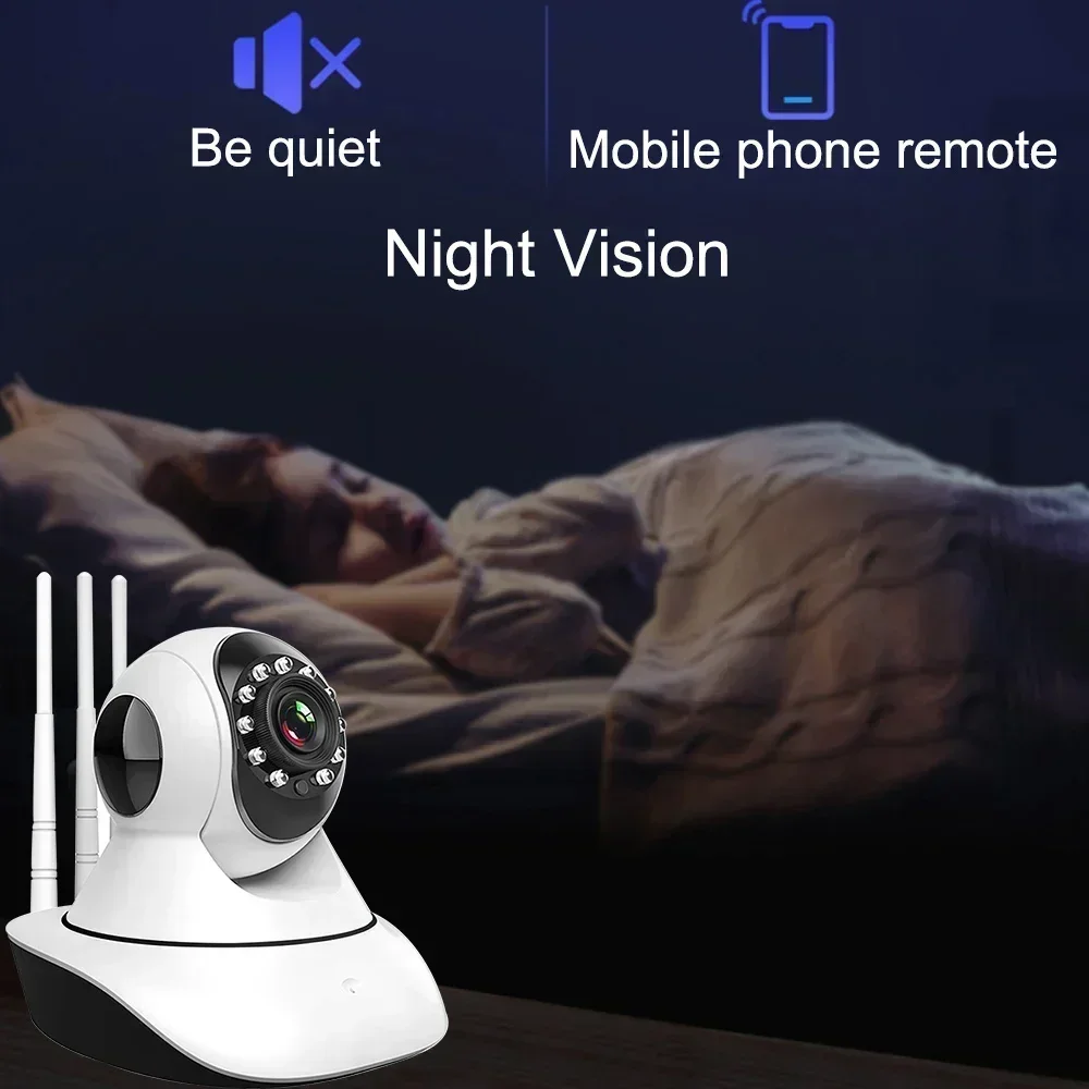 360º Rotation 3 Antennas 3 Antennas Wifi Ip Camera 1080p Wifi Ip Camera Surveillance Camera Infrared Security Protection