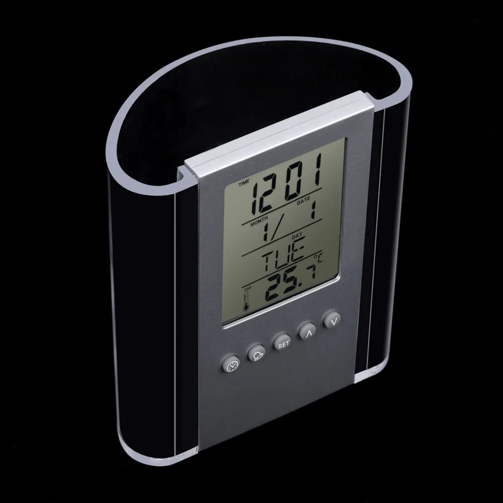 Multi-function Digital Alarm Clock Temperature Data Desk Organizer Calendar Table Organizer LCD Display Work Gadgets