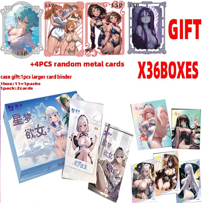 Tarjetas de historia de diosa Lingka Star Dream Desire, tarjetas con ventana, caja potenciadora de chica Sexy, tarjetas de juego de regalo Waifu, venta al por mayor, 2024, 36 cajas