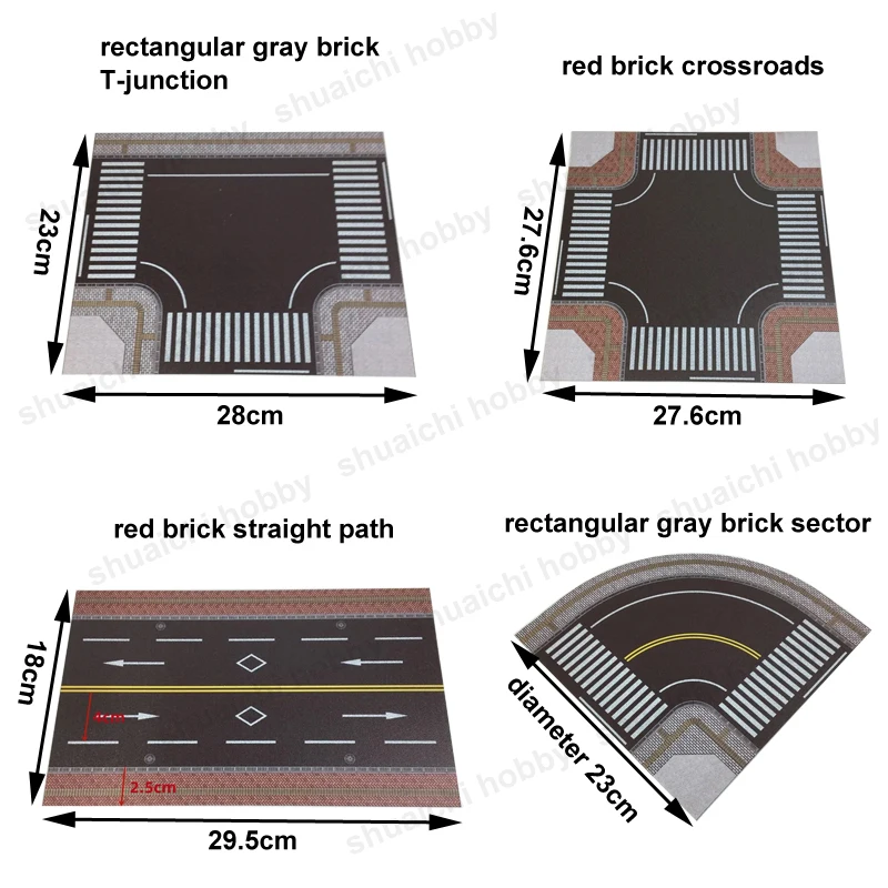 1 قطعة 1/64 مقياس نموذج لوحة الطريق ABS البلاستيك محاكاة الطريق السريع Crosswalk مسار مستقيم لطاولة الرمل لتقوم بها بنفسك بناء نموذج سيارة