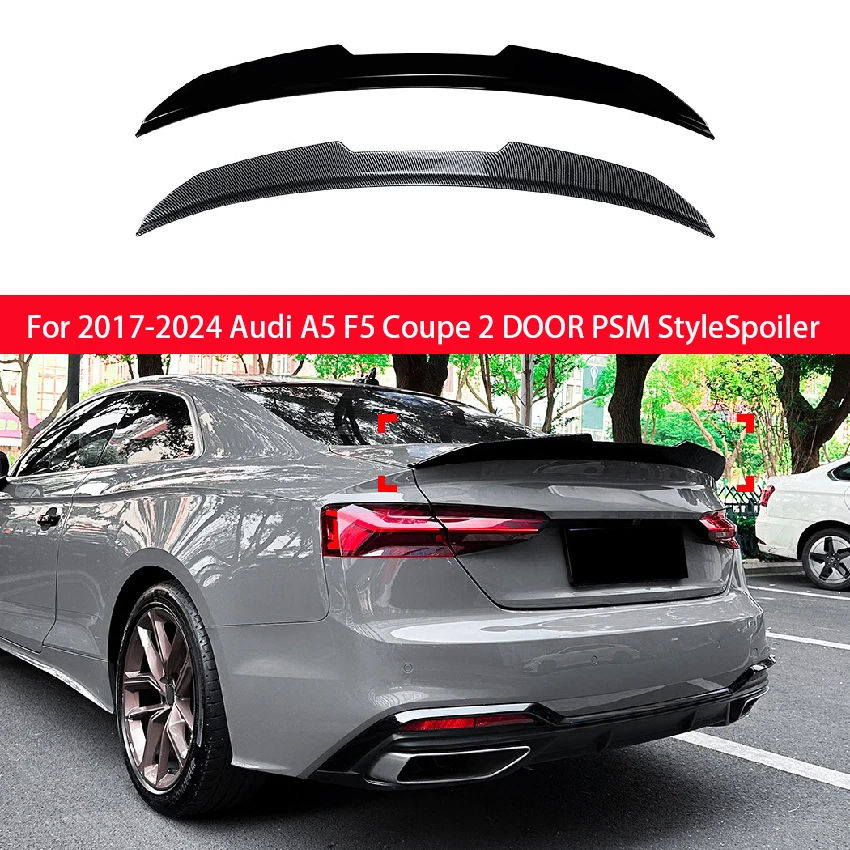 

For Audi A5 F5 Coupe 2Door 2017-2024 PSM Style Carbon Black Rear Trunk Lid Car Spoiler Wings Tuning Accessories Part