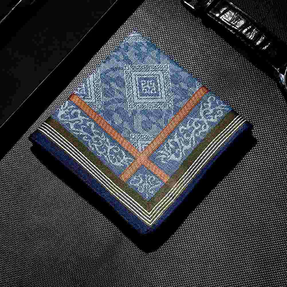 Men\'s Handkerchief Cotton Handkerchiefs for Women Royal Blue Bandana Soft Wedding Pocket Squares Man Tea Party