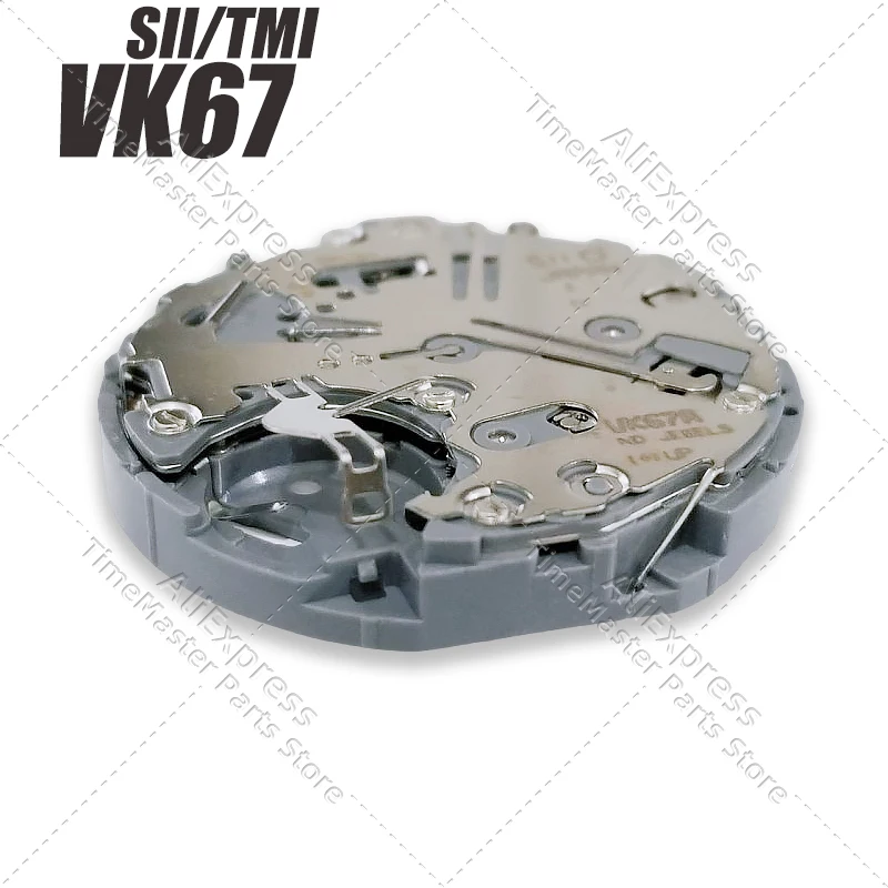 Movimiento japonés VK67, movimiento de cuarzo VK67A, 6 manecillas, fecha en 3 6/9/12, accesorios de movimiento de segundo pequeño