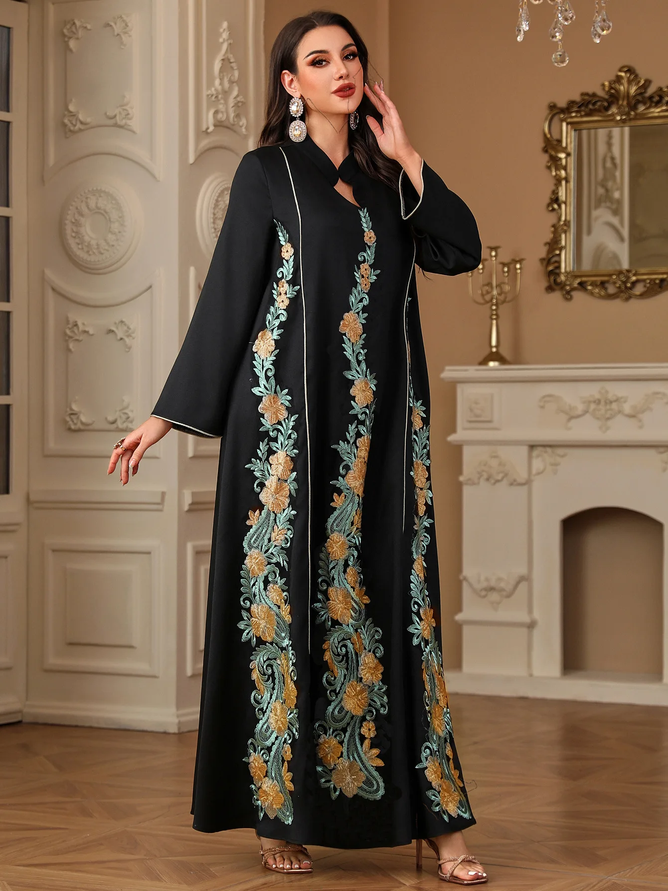 Eid marrocos vestido de festa para mulheres bordado abaya kaftan vestidos longos ramadan vestido ramadan maxi vestidos árabe saudita robe pano