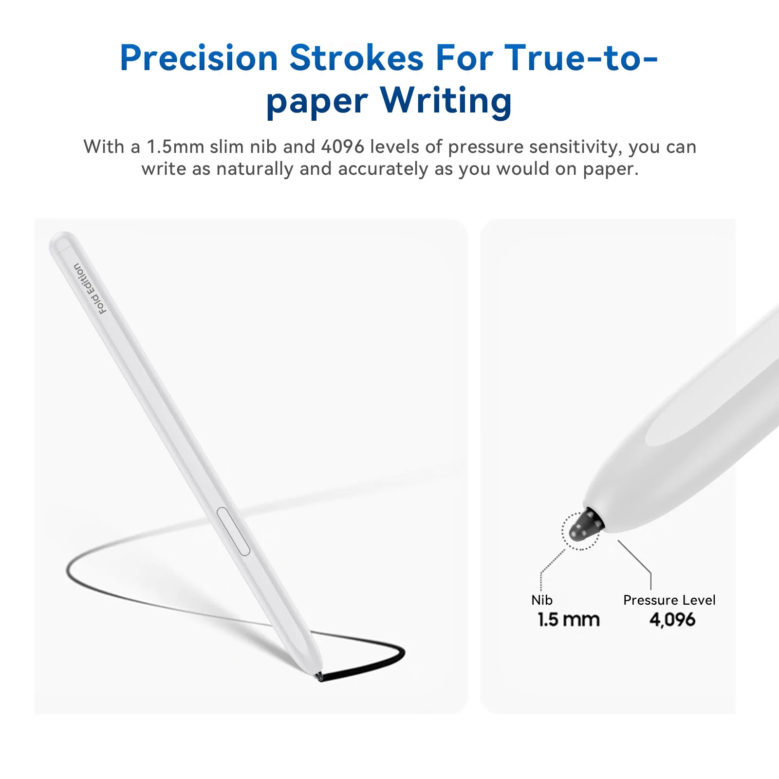 Per Samsung Z Fold 5 Stylus S-Pen per Fold 4 / Fold 3 White Touch Pen con 3 punte senza Bluetooth-compatibile