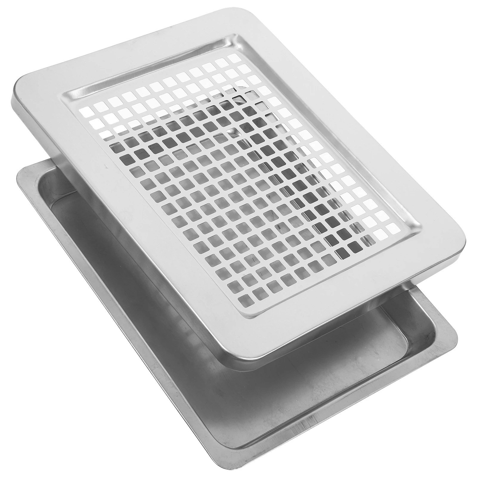 

Smoke Plate Net Cover Office Garbage Bin Tray Dustbin Lid Stainless Steel Can Replacement for Trash