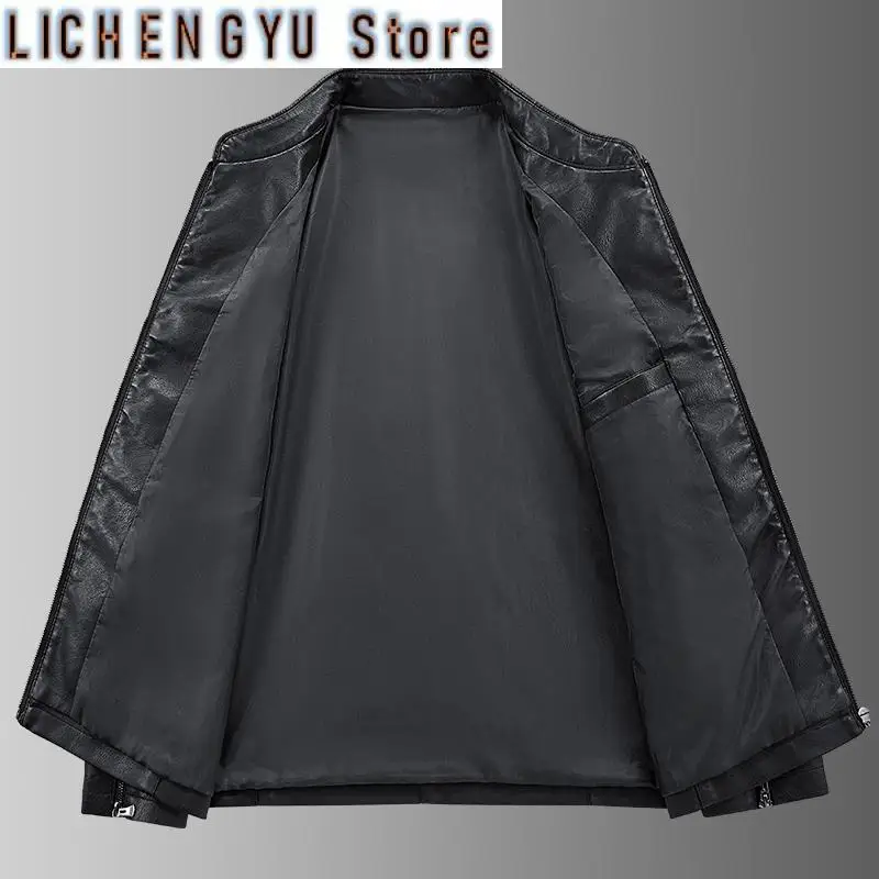 Autumn New Men Leather Jacket Black Biker Coat Korean Fashion Men PU Retro Leather Jacket Trend Casual Slim Fit Baseball Clothes