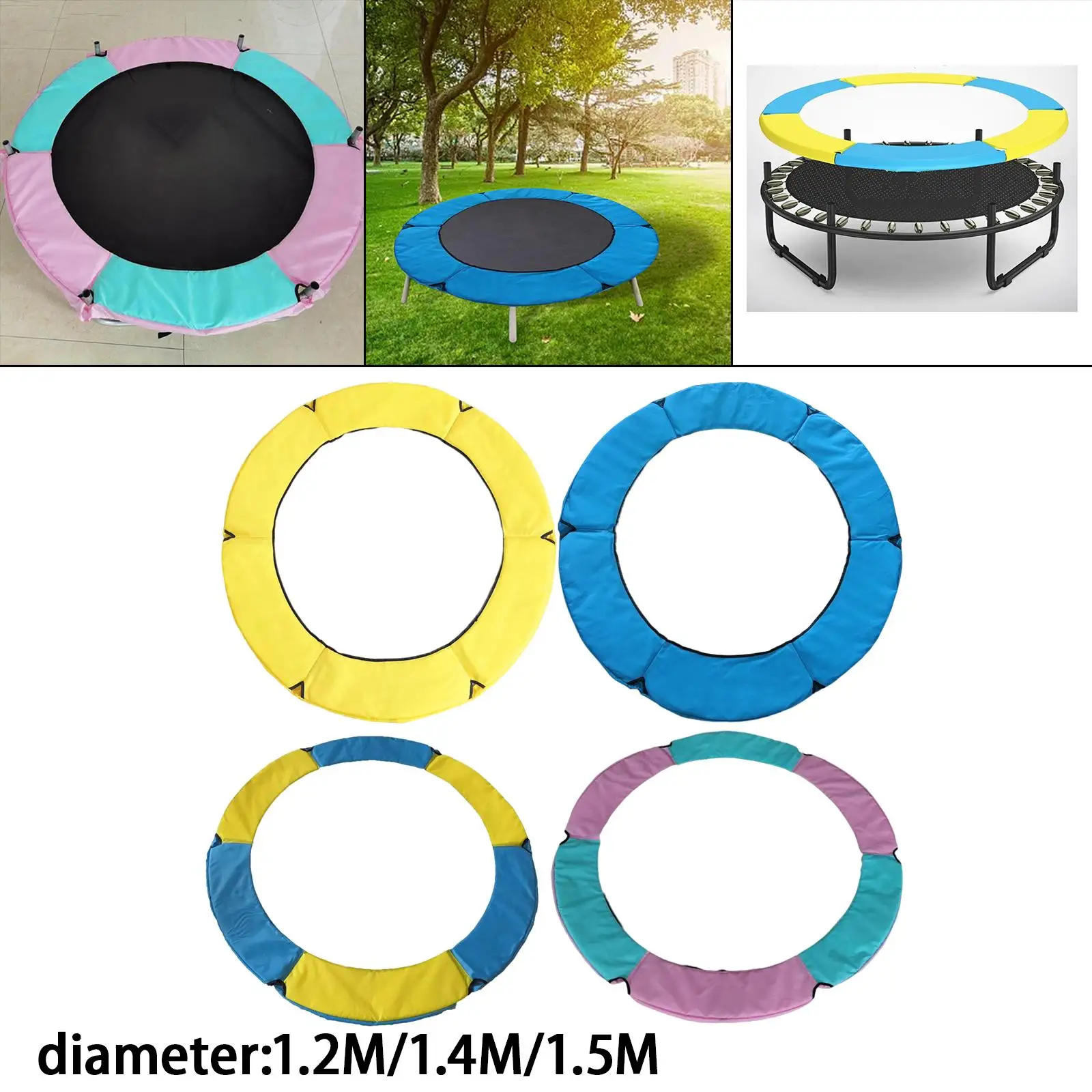 Almohadilla para trampolín, protector envolvente impermeable, protección de bordes, cubierta de resorte