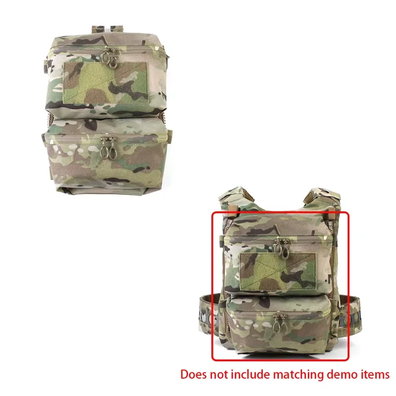 

Double Zipper Pocket Tactical Vest Accessory Panel Bag Multipurpose Sundries Pouch for Outdoor Hunting