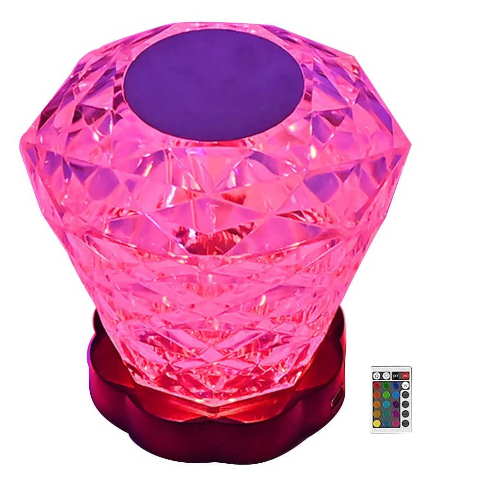 

Rose Night Lamp Small Decorative Touch Table Lamp Romantic Light for Bedroom Crystal Nightstand LED Cordless Lamps for Tables