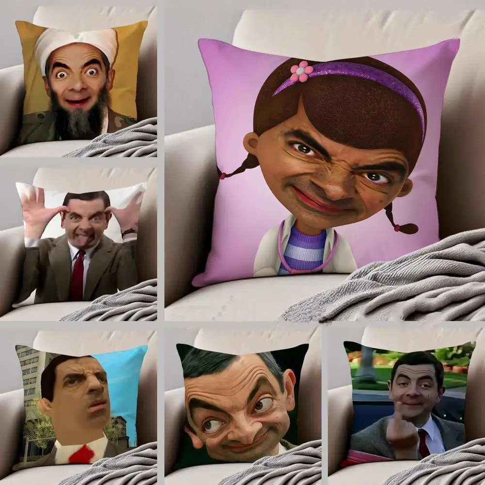 Quirky character Mrs. Beans Cushion Cover Throw Pillow Cover Hidden Button Durable Polyester Chair Cushion