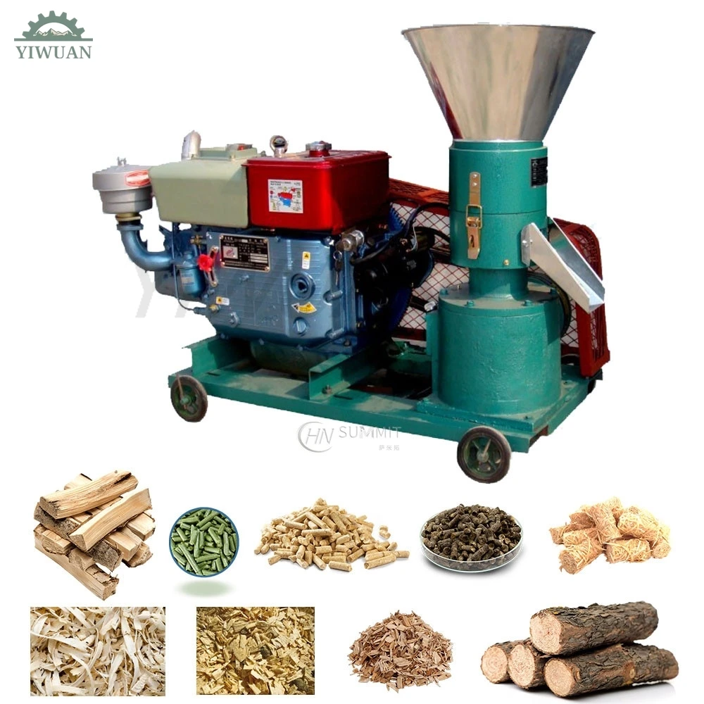 22HP Diesel Engine Wood Pellet Machine 200-250Kg/H Biomass Sawdust/Straw Pellet Mill Making Machine Small Household