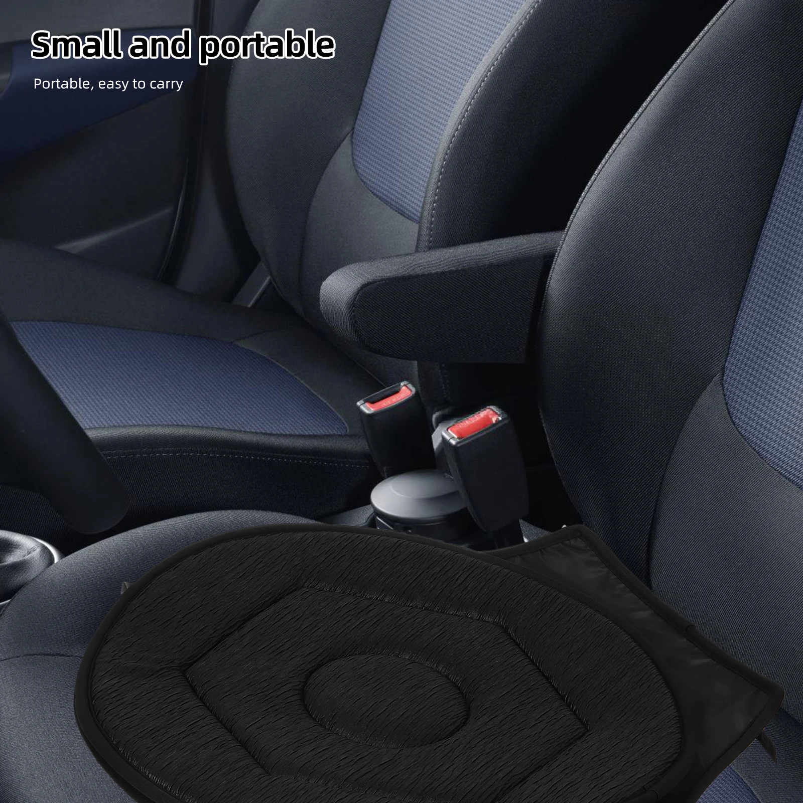 

360 Degree Rotating Car Seat Cushion Thickened Swivel Pad for Elderly Pregnant Comfortable Pleated Cloth Easy Access Storage