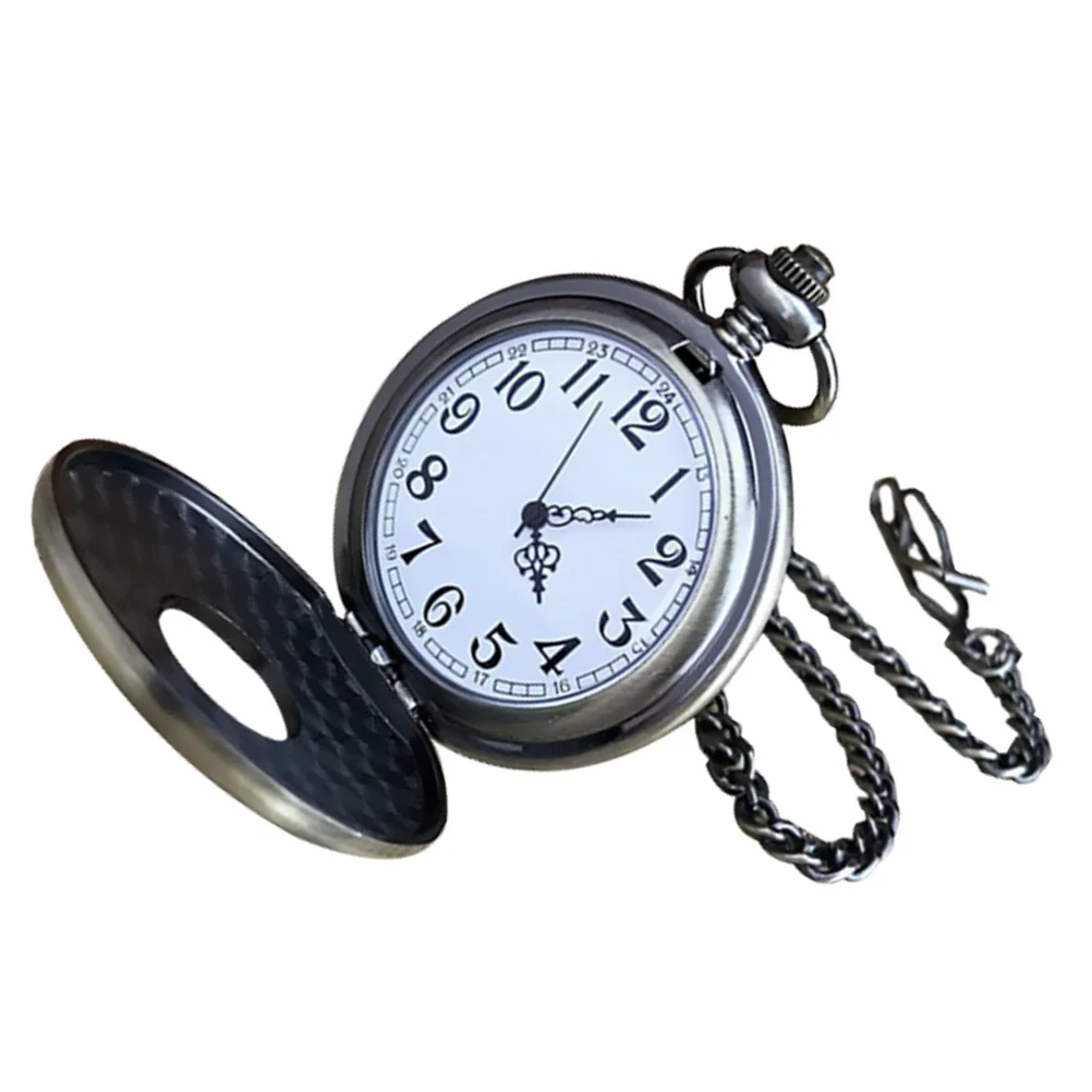 الجوف خارج صدفي ساعة الجيب الخشب الحبوب خمر البرونزية إنهاء حركة الكوارتز الأزياء التبعي سبيكة ساعة الجيب