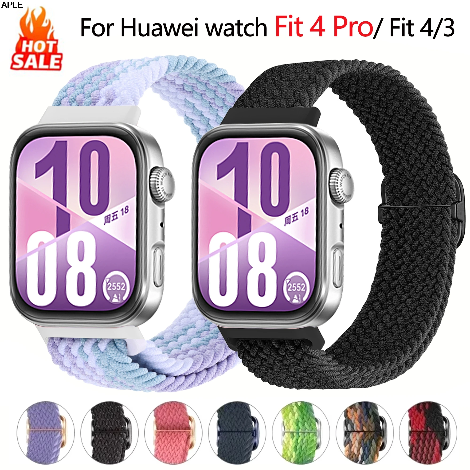 Correa trenzada Solo Loop para Huawei watch Fit 3 4, accesorios, pulsera deportiva ajustable de nailon de repuesto, correas huawei fit3