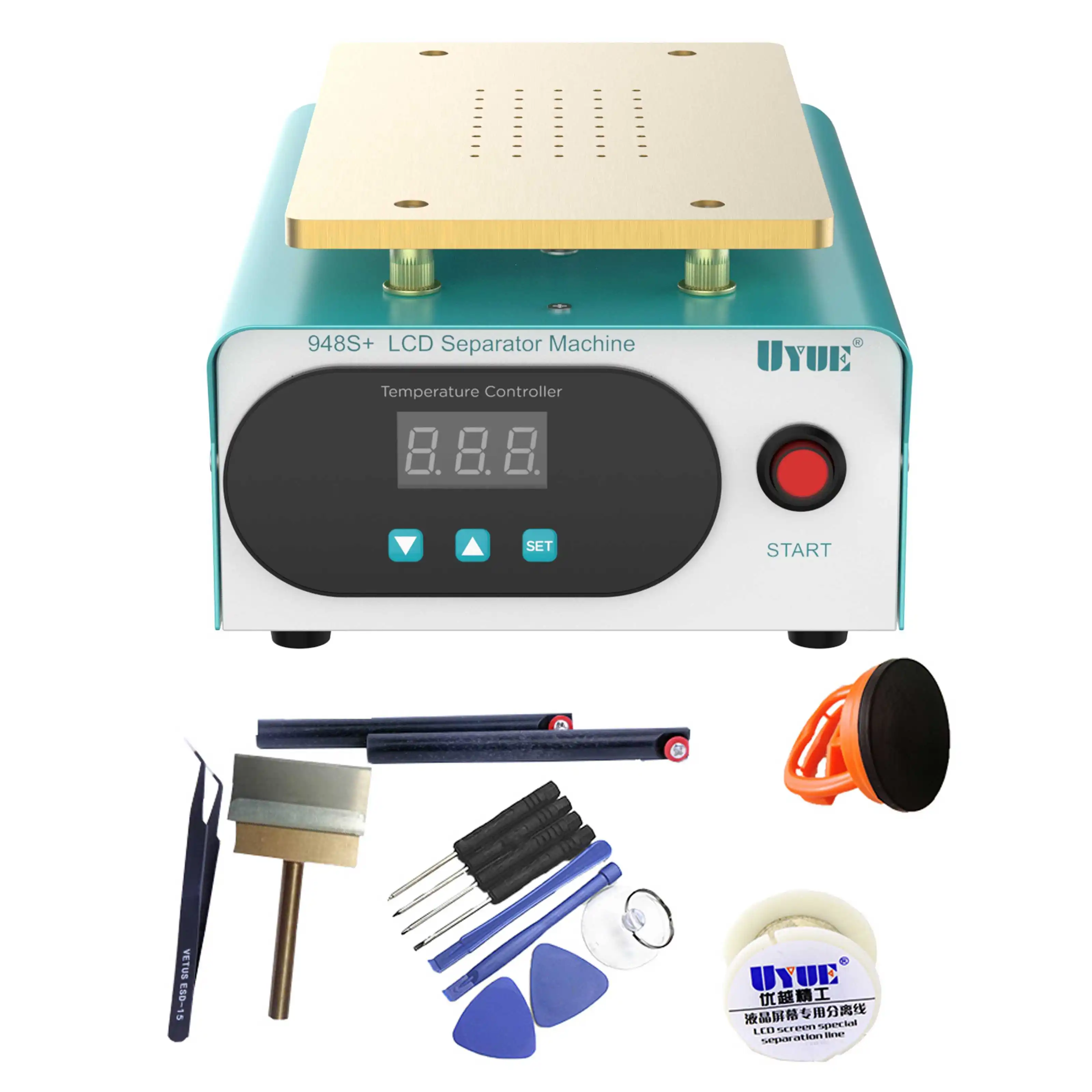 UYUE 948S + LCD Touch Screen Separatore Macchina Pompa incorporata Kit vuoto Piastra calda per iPhone Samsung 7 pollici Strumenti di riparazione