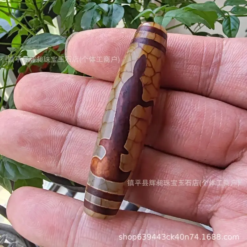 Old Aged Tibetan-Style Green Agate , Loose , Nine-Eyed Guanyin Dzi , Jewelry Beads, Accessories, And Decorati 4
