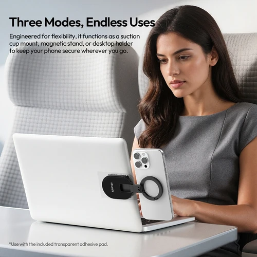 Imagen 2 del producto Ulanzi MA39 MagLock Ventosa Soporte de succión para teléfono Soporte magnético Soporte de escritorio para teléfonos inteligentes Ventanas de vidrio Espejos Laptops