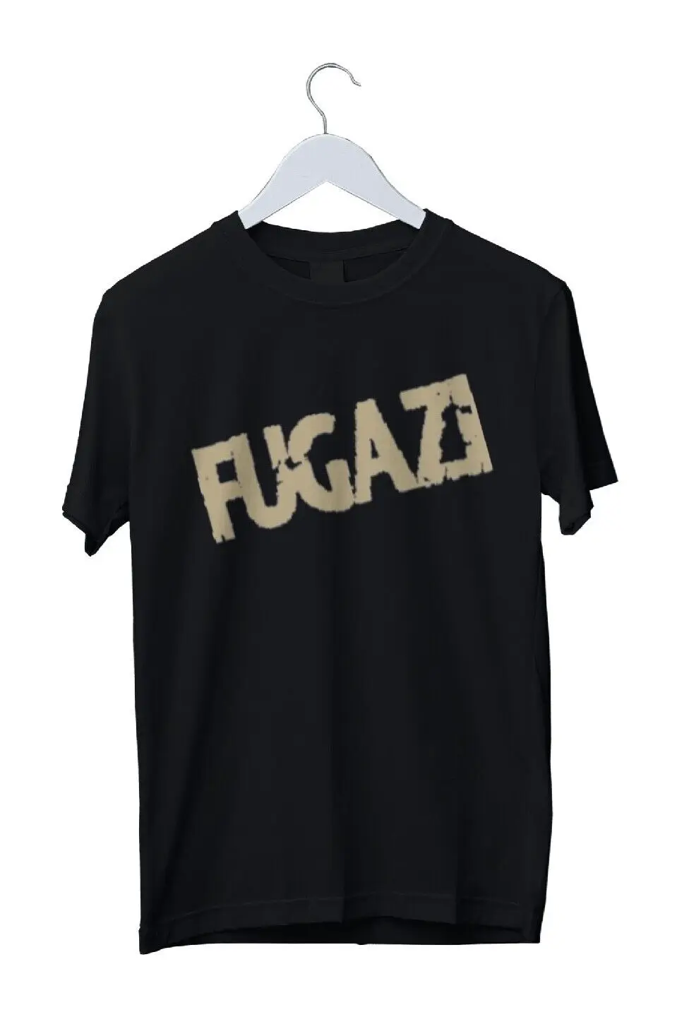 FUGAZI Mens Black Large T Shirt Punk Rock Band Vintage Style Print