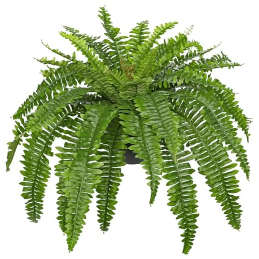 

Большое искусственное растение Бостонский папоротник в горшке 34.6 дюйма с 39 листьями для использования в помещении и на улице, зеленое искусственное растение в горшке для патио, сада, фермерского дома