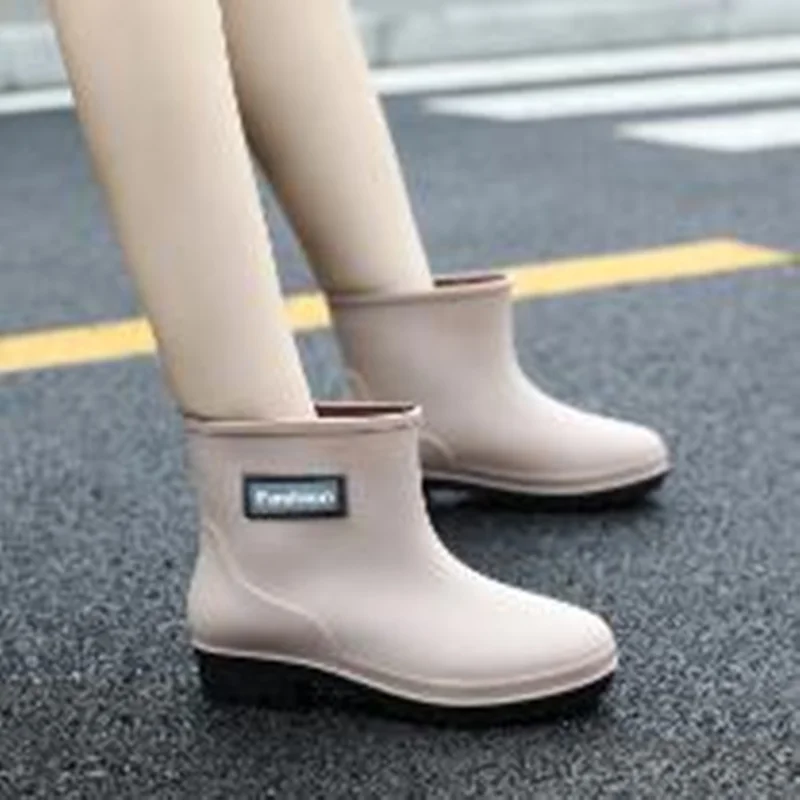 Women Rain Boots Waterproof Womens Boots Rubber Shoes Fashion Outdoor Casual Platform Rain Boots PVC Rain Shoes for Women 레인부츠